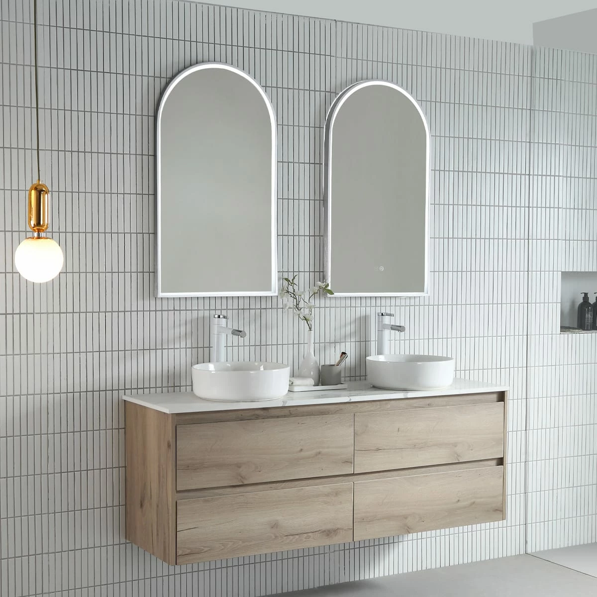 Arch LED Framed Mirror 500x900mm 3 Arch LED Framed Mirror 500x900mm