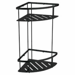 Cube Double Corner Shelf Basket Black