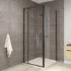 Brighton Shower Door & Return Matte Black -Furniture Bathroom Shop Brighton Shower Door Return Matte Black