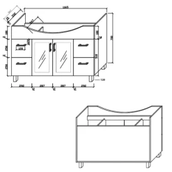 Charli Semi Recessed Glass Doors 120cm -Furniture Bathroom Shop Charli 120cm 01