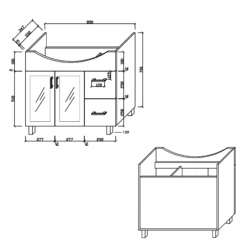 Charli Semi Recessed Glass Doors 90cm -Furniture Bathroom Shop Charli 90cm 01