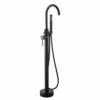 Fiona Black Freestanding Bath Mixer With Hand Shower -Furniture Bathroom Shop DF02017 2BK e1616560243103