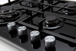 60cm Gas On Glass Cooktop -Furniture Bathroom Shop ECT600GBK cooktop control knobs