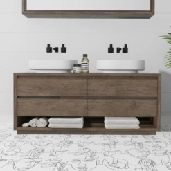 Faces 23 Faces -Furniture Bathroom Shop Faces Feature Tile Floor Installation