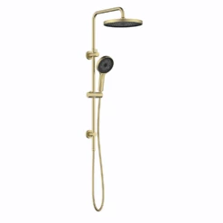 Gabe Twin Shower On Rail Brushed Gold