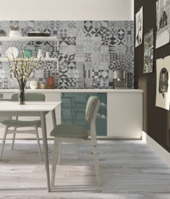 Kaleido -Furniture Bathroom Shop Kaleido Blue Tile Wall Installation