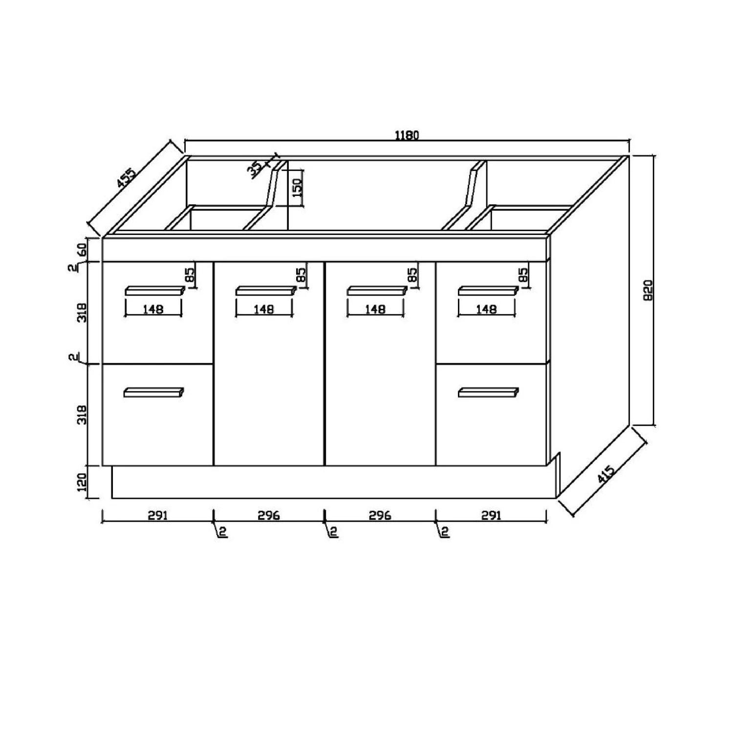 Maddison Vanity 120cm 5 Maddison Vanity 120cm - Image 3