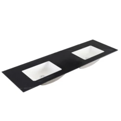 Shakespeare Black Sintered Stone Double Vanity Top – 150cm