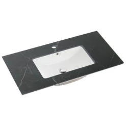 Shakespeare Black Sintered Stone Vanity Top – 90cm