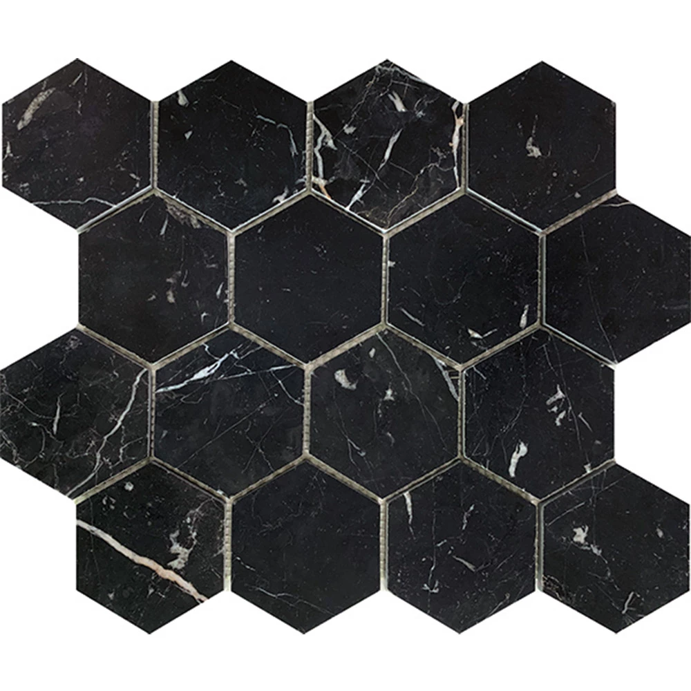 Tuscany Nero Marquina Hexagon 3 Tuscany Nero Marquina Hexagon