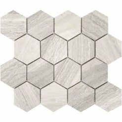 Tuscany Wood Light Grey 75mm Hexagon