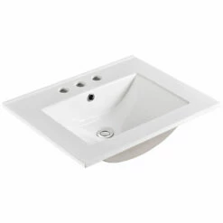 60cm Ceramic Vanity Top – 1 Or 3 Taphole -Furniture Bathroom Shop VT60 3