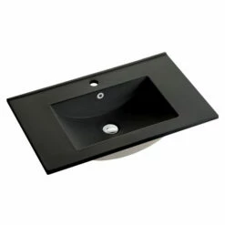 75cm Ceramic Vanity Top Matt Black