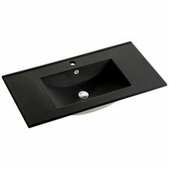 90cm Ceramic Vanity Top Matt Black