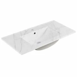90cm Ceramic Vanity Top Carrara Marble