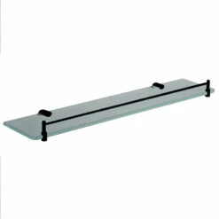 Black Round 500mm Glass Shelf