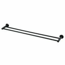 Black Round 900mm Double Towel Rail