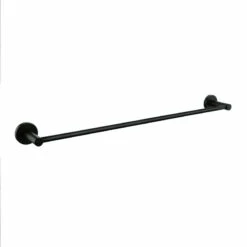 Black Round 90cm Single Towel Rail