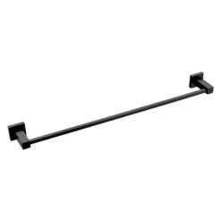 Black Square 90cm Single Towel Rail