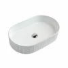 Oval Fluted Vessel White -Furniture Bathroom Shop oval fluted vessel white