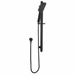 Sky Black Square Shower On Rail